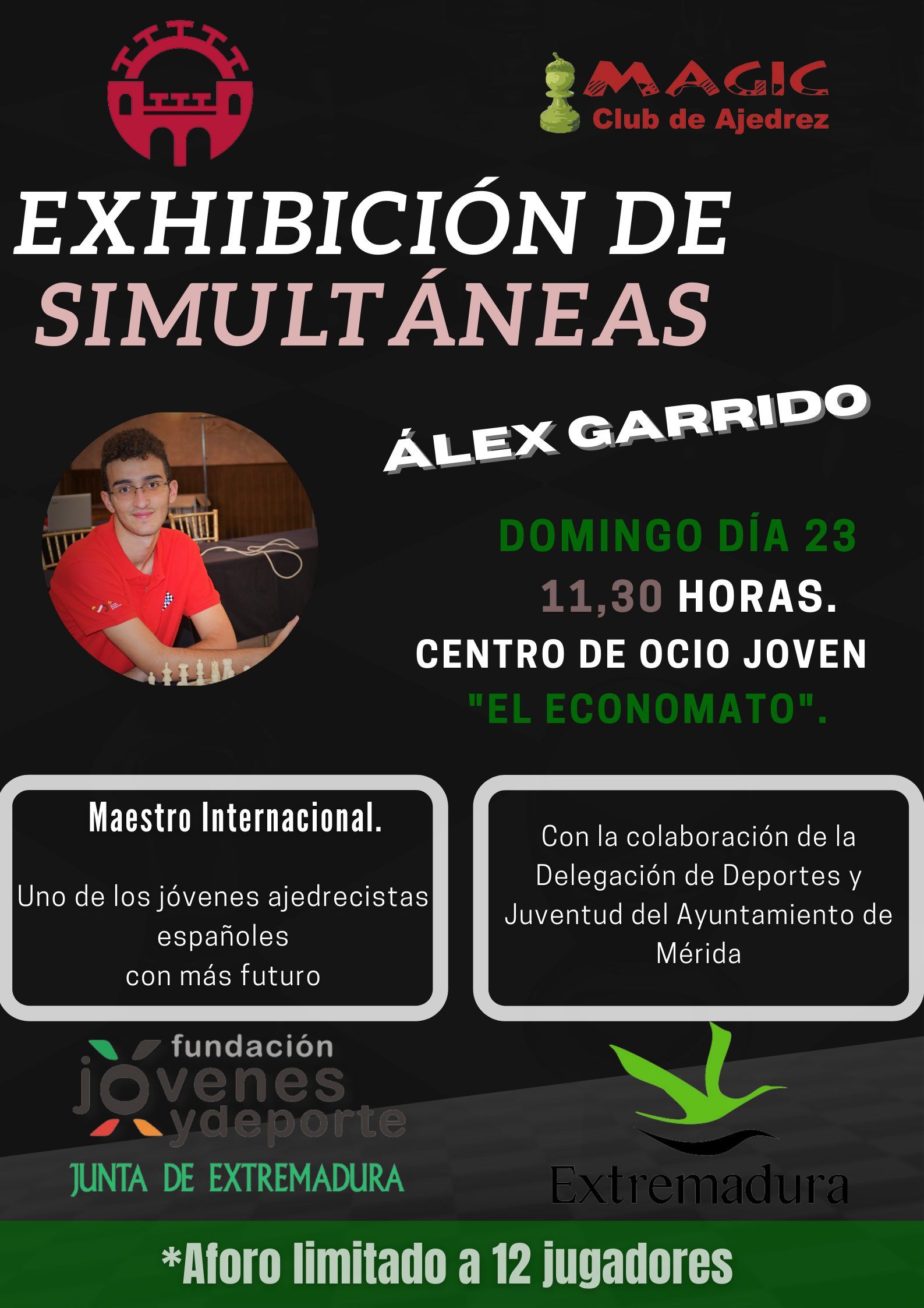 Cartel del evento de presentación Álex Garrido